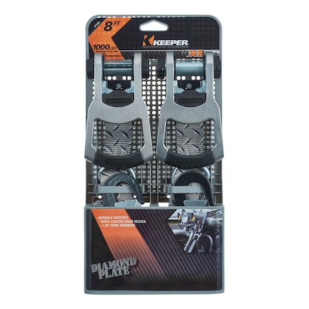 Keeper Keeper 1.25 in. W X 8 ft. L Gray Tie Down w/Ratchet 1000 lb 2 pk 47350